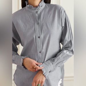 The Limited black & white stripe blouse size S